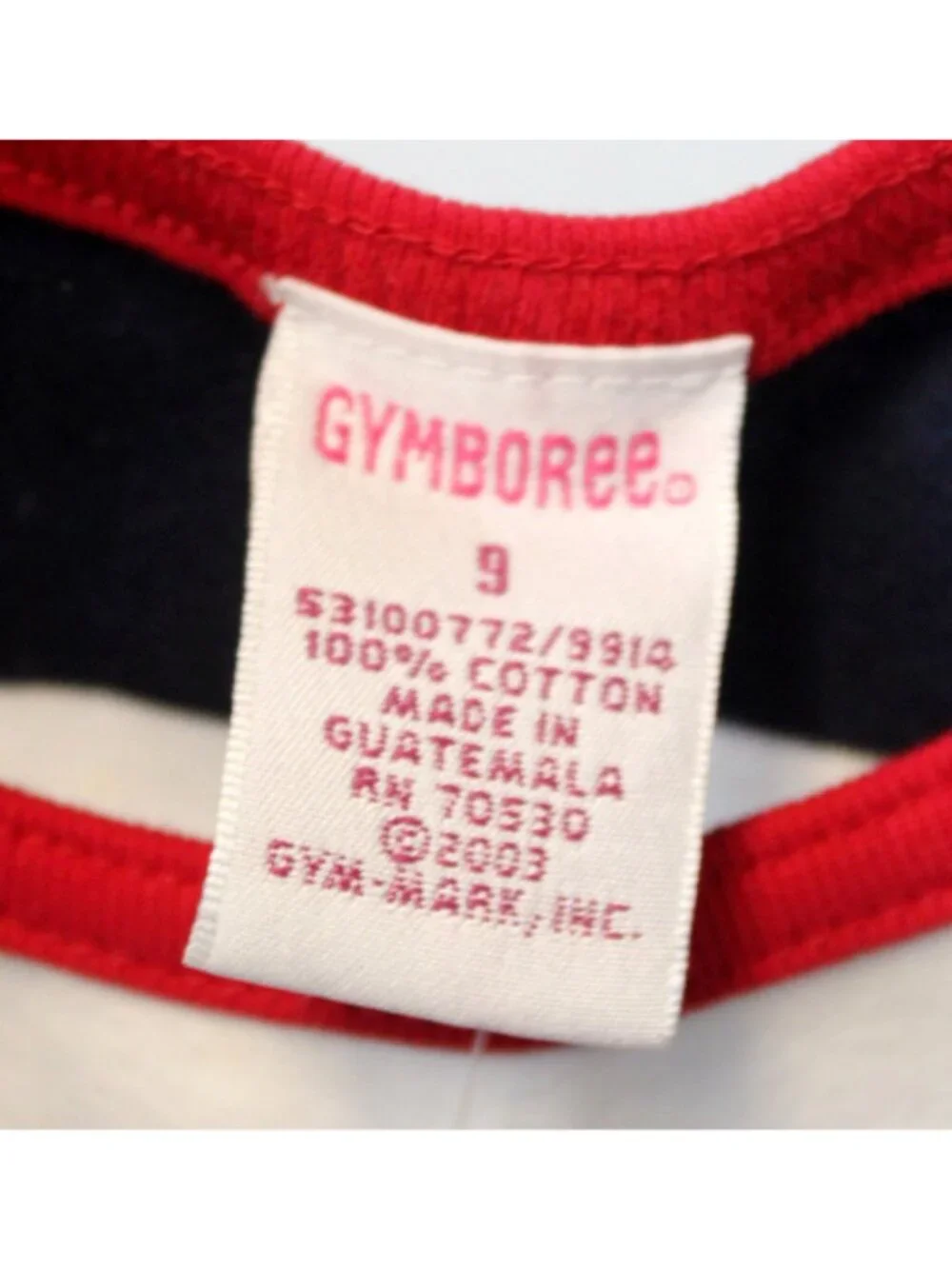 2004 Gymboree Candy Apple Tank top sz 9 Navy White Stripes Apple Buttons Shirt T